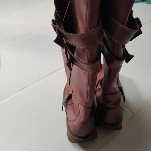 Fly London Mes 2 Petrol Leather Low Wedge  Calf Boots Purple 37 - Picture 15 of 15